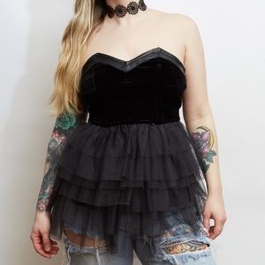 H&M Velvet and Tulle Black Top